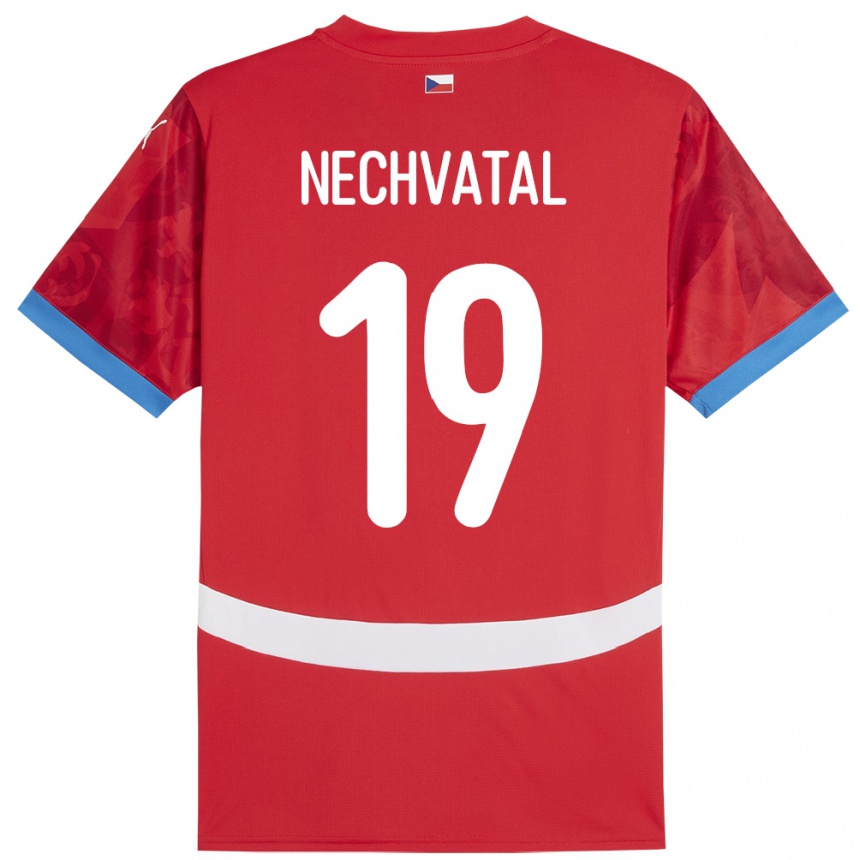 Kids Football Czech Republic Matyas Nechvatal #19 Red Home Jersey 24-26 T-Shirt Uk