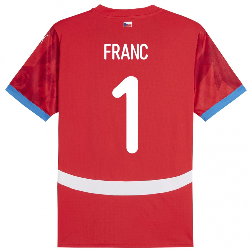 Kids Football Czech Republic Lukas Franc #1 Red Home Jersey 24-26 T-Shirt Uk