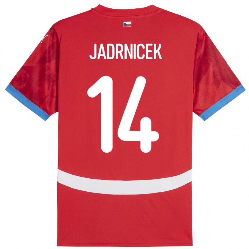 Kids Football Czech Republic Nikola Jadrnicek #14 Red Home Jersey 24-26 T-Shirt Uk