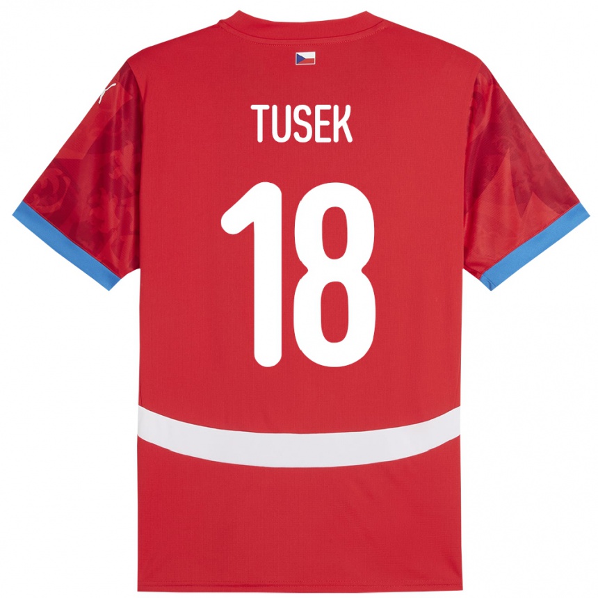 Kids Football Czech Republic Adam Tusek #18 Red Home Jersey 24-26 T-Shirt Uk