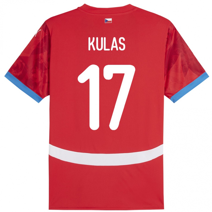 Kids Football Czech Republic Martin Kulas #17 Red Home Jersey 24-26 T-Shirt Uk