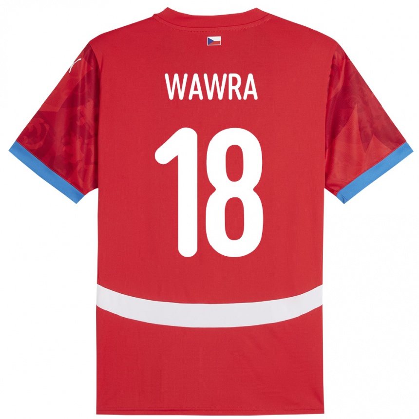 Kids Football Czech Republic Ondrej Wawra #18 Red Home Jersey 24-26 T-Shirt Uk