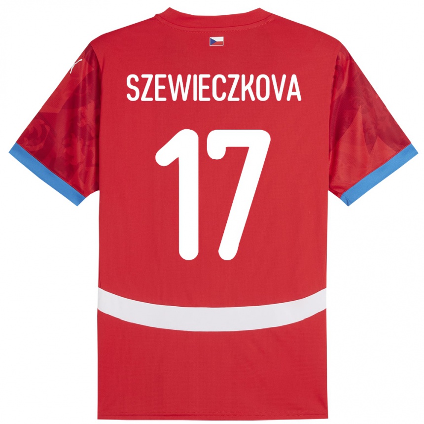 Kids Football Czech Republic Tereza Szewieczková #17 Red Home Jersey 24-26 T-Shirt Uk