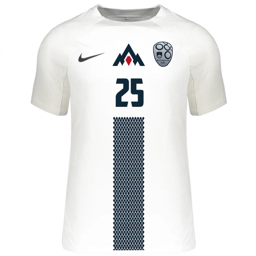 Kids Football Slovenia Adrian Zeljkovic #25 White Home Jersey 24-26 T-Shirt Uk