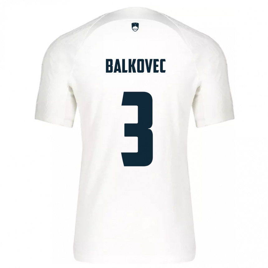 Kids Football Slovenia Jure Balkovec #3 White Home Jersey 24-26 T-Shirt Uk