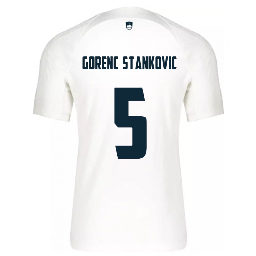 Kids Football Slovenia Jon Gorenc Stankovic #5 White Home Jersey 24-26 T-Shirt Uk