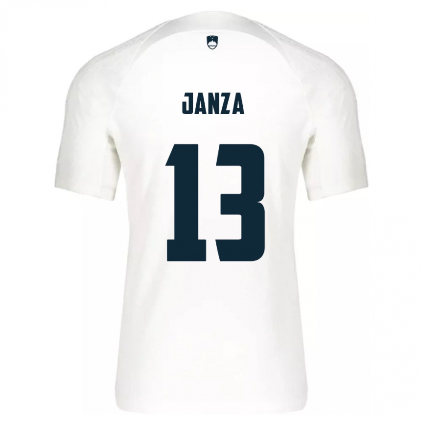 Kids Football Slovenia Erik Janza #13 White Home Jersey 24-26 T-Shirt Uk