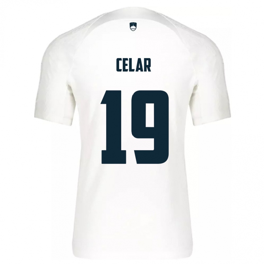 Kids Football Slovenia Zan Celar #19 White Home Jersey 24-26 T-Shirt Uk