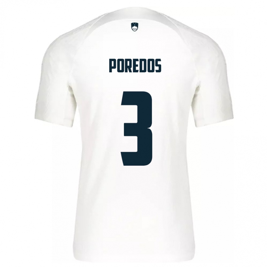 Kids Football Slovenia Luka Poredos #3 White Home Jersey 24-26 T-Shirt Uk