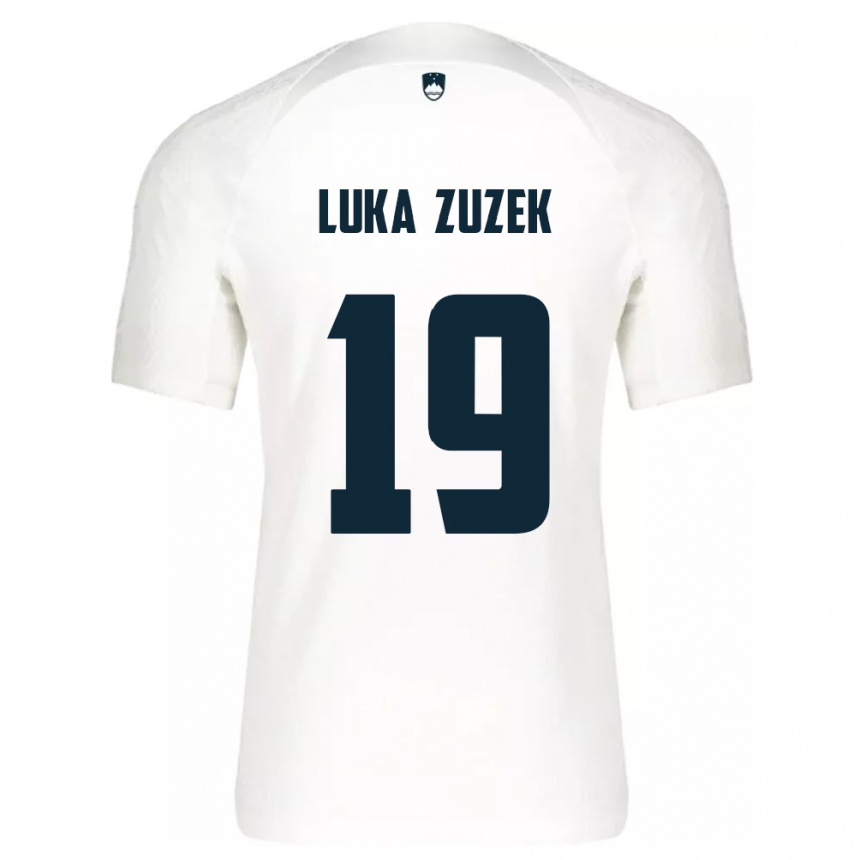 Kids Football Slovenia Zan Luka Zuzek #19 White Home Jersey 24-26 T-Shirt Uk