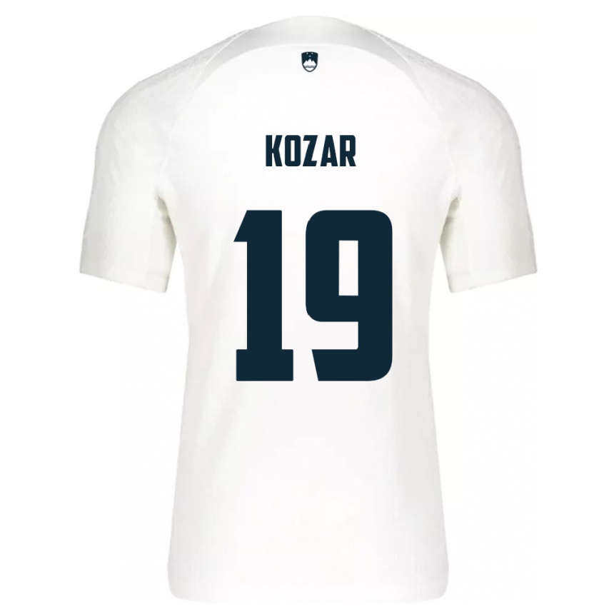 Kids Football Slovenia Kristjan Kozar #19 White Home Jersey 24-26 T-Shirt Uk