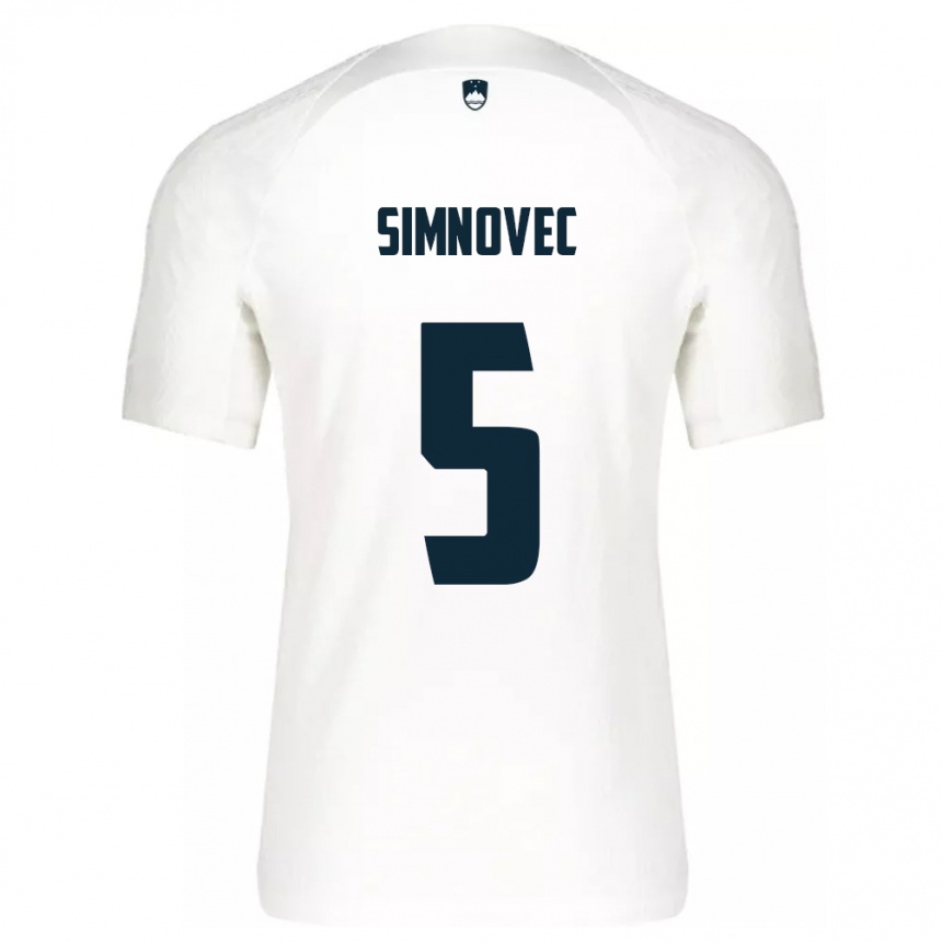 Kids Football Slovenia Matevz Simnovec #5 White Home Jersey 24-26 T-Shirt Uk