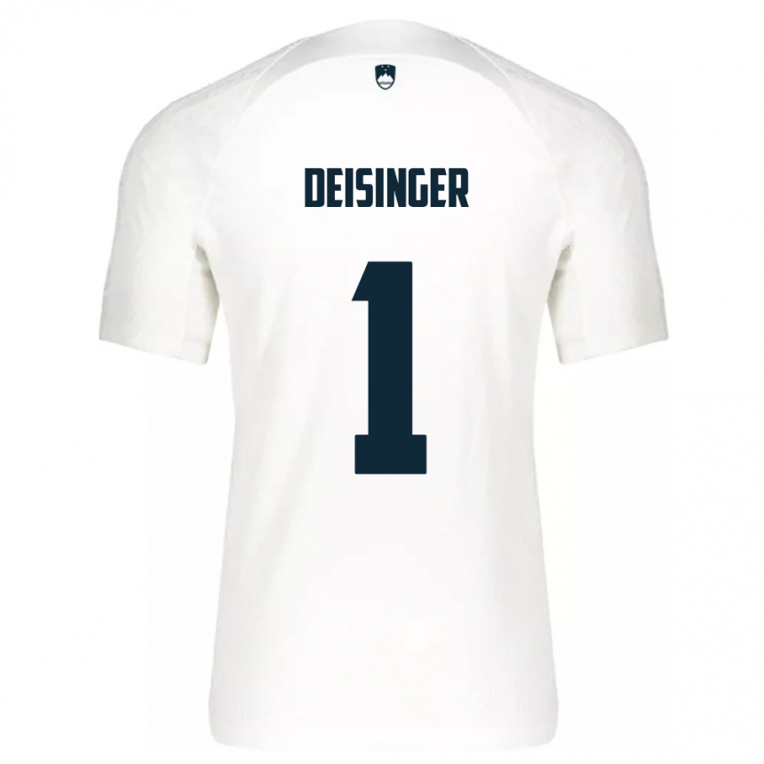 Kids Football Slovenia Nik Deisinger #1 White Home Jersey 24-26 T-Shirt Uk