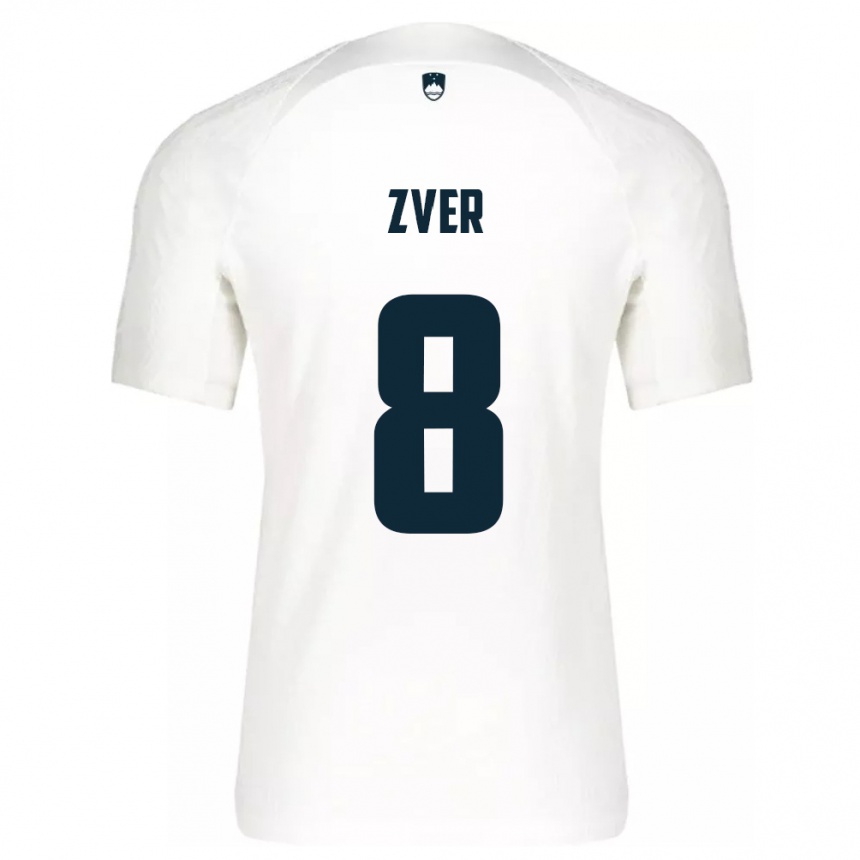 Kids Football Slovenia Mateja Zver #8 White Home Jersey 24-26 T-Shirt Uk