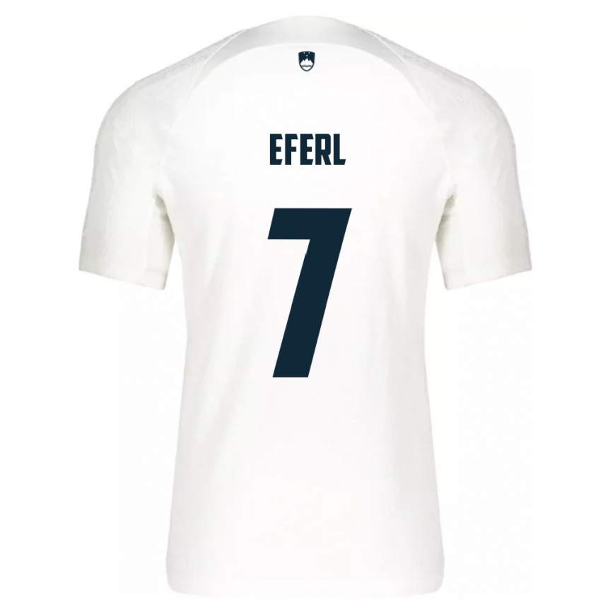 Kids Football Slovenia Anja Eferl #7 White Home Jersey 24-26 T-Shirt Uk