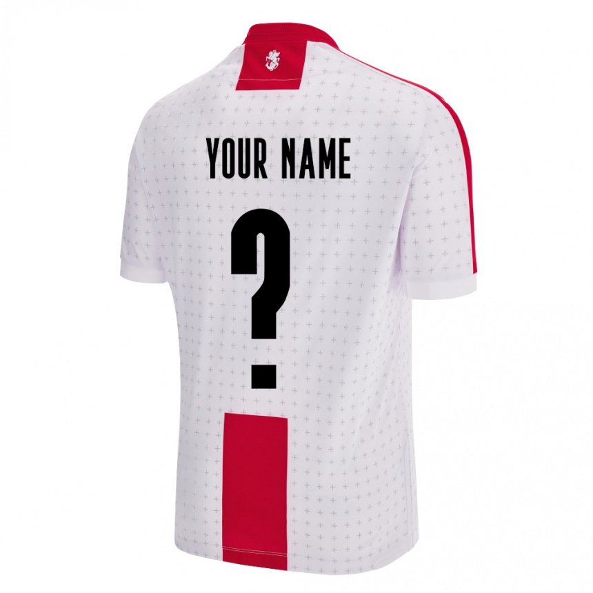 Kids Football Georgia Your Name #0 White Home Jersey 24-26 T-Shirt Uk