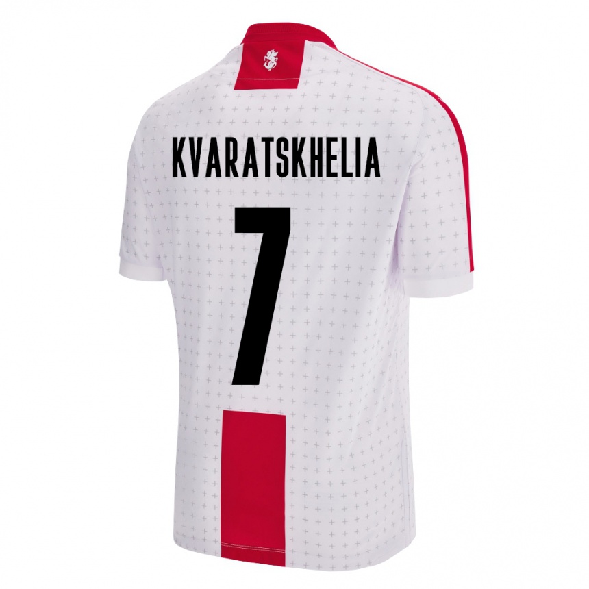 Kids Football Georgia Khvicha Kvaratskhelia #7 White Home Jersey 24-26 T-Shirt Uk