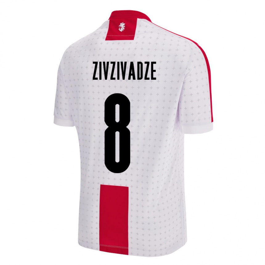 Kids Football Georgia Budu Zivzivadze #8 White Home Jersey 24-26 T-Shirt Uk