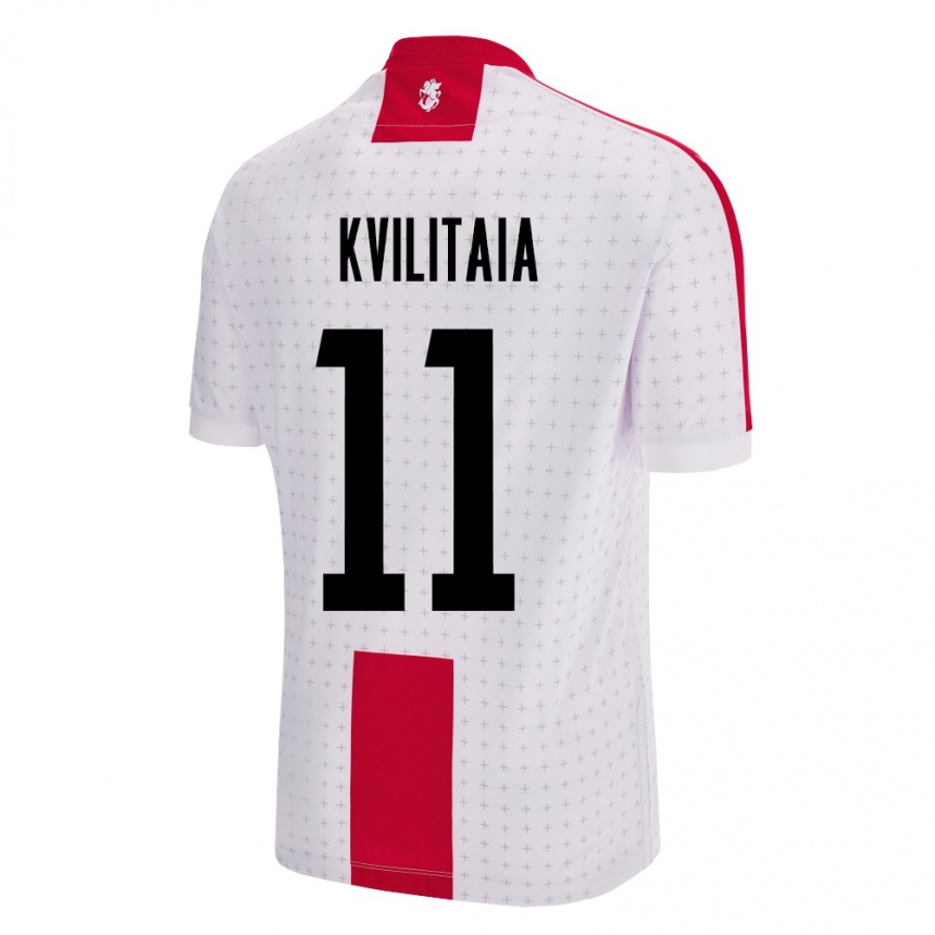 Kids Football Georgia Giorgi Kvilitaia #11 White Home Jersey 24-26 T-Shirt Uk