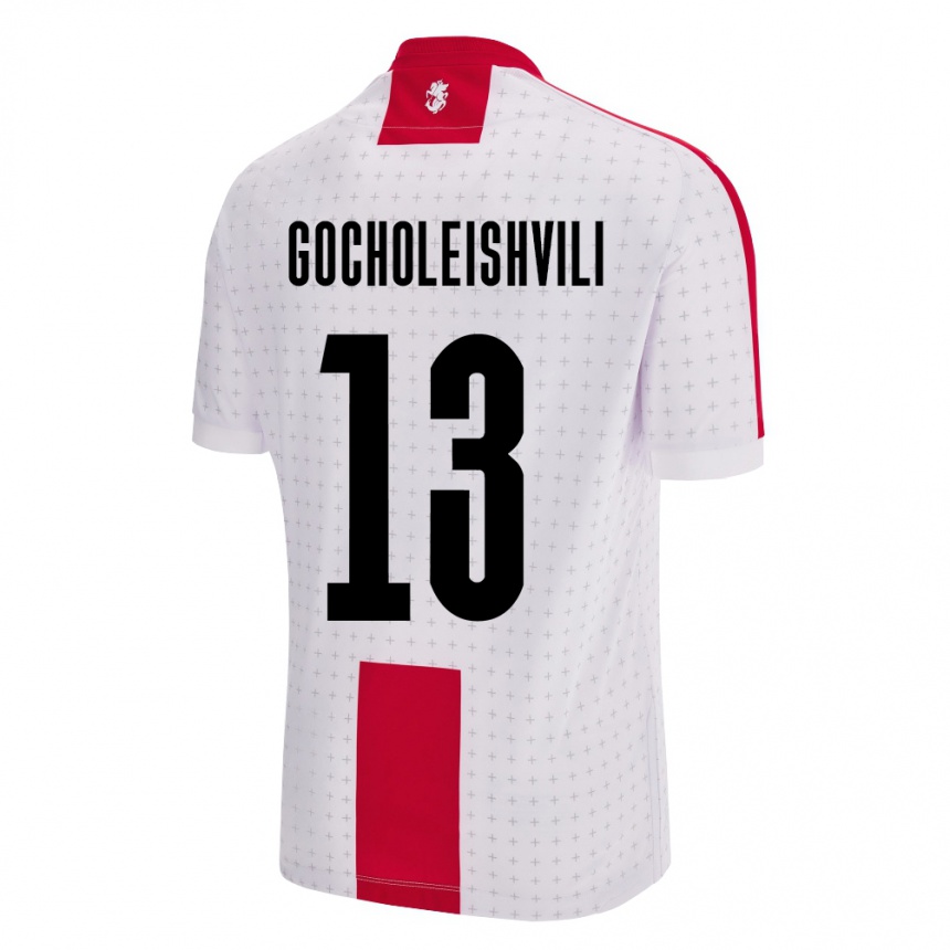 Kids Football Georgia Giorgi Gocholeishvili #13 White Home Jersey 24-26 T-Shirt Uk