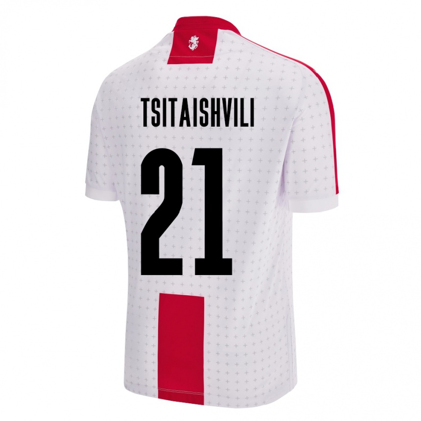 Kids Football Georgia Georgiy Tsitaishvili #21 White Home Jersey 24-26 T-Shirt Uk