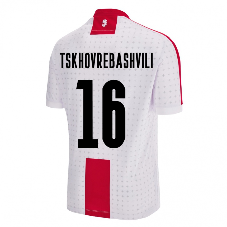 Kids Football Georgia Nikoloz Tskhovrebashvili #16 White Home Jersey 24-26 T-Shirt Uk