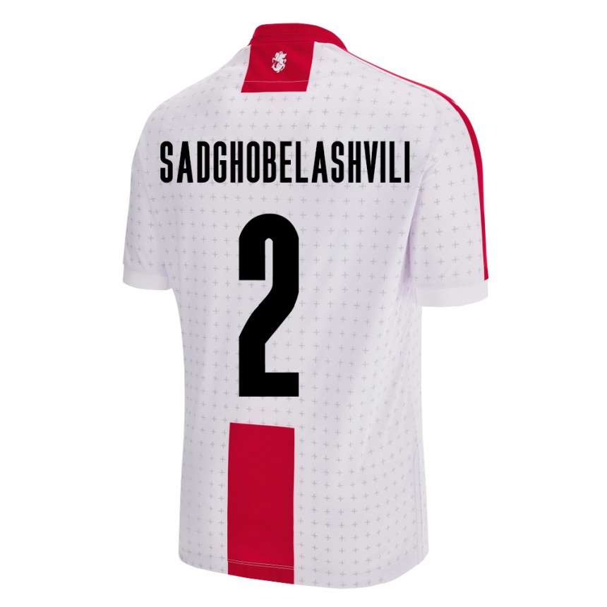 Kids Football Georgia Gela Sadghobelashvili #2 White Home Jersey 24-26 T-Shirt Uk