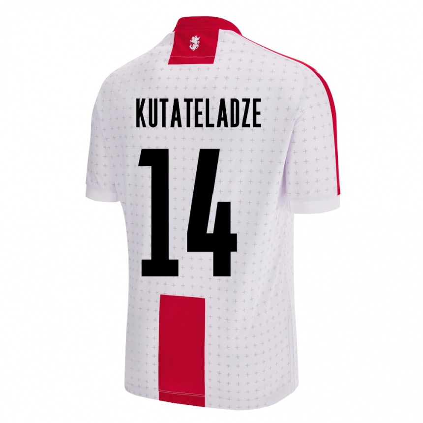 Kids Football Georgia Alexandre Kutateladze #14 White Home Jersey 24-26 T-Shirt Uk