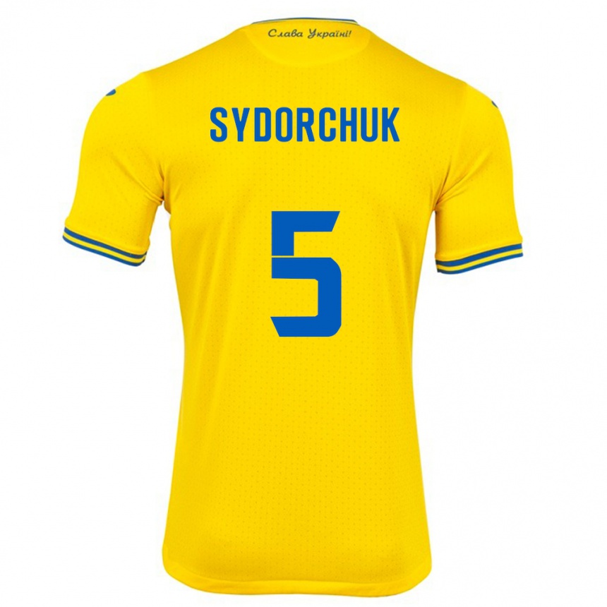 Kids Football Ukraine Sergiy Sydorchuk #5 Yellow Home Jersey 24-26 T-Shirt Uk