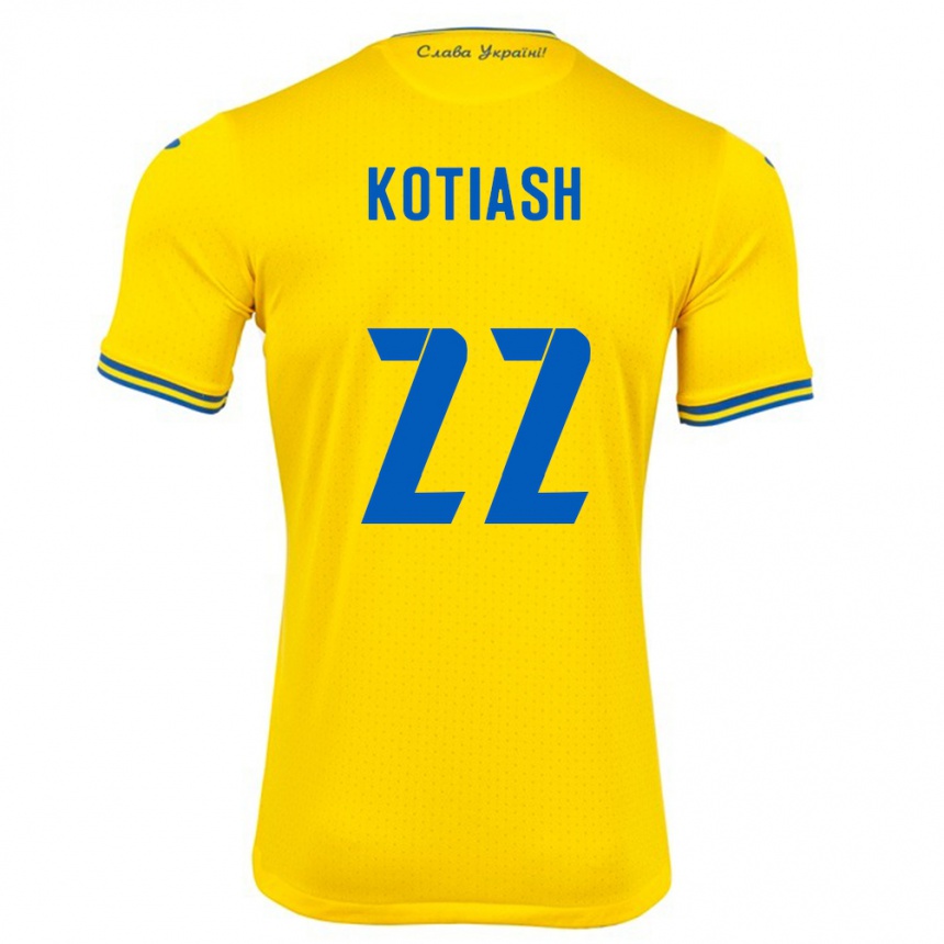 Kids Football Ukraine Iryna Kotiash #22 Yellow Home Jersey 24-26 T-Shirt Uk