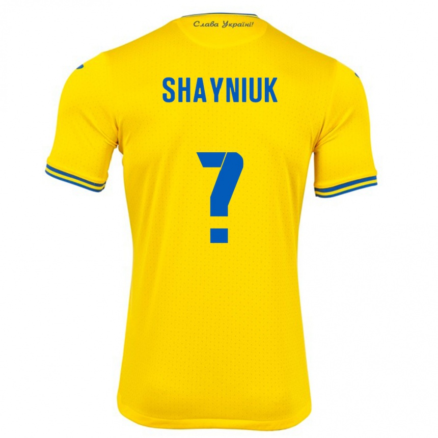 Kids Football Ukraine Marina Shayniuk #0 Yellow Home Jersey 24-26 T-Shirt Uk