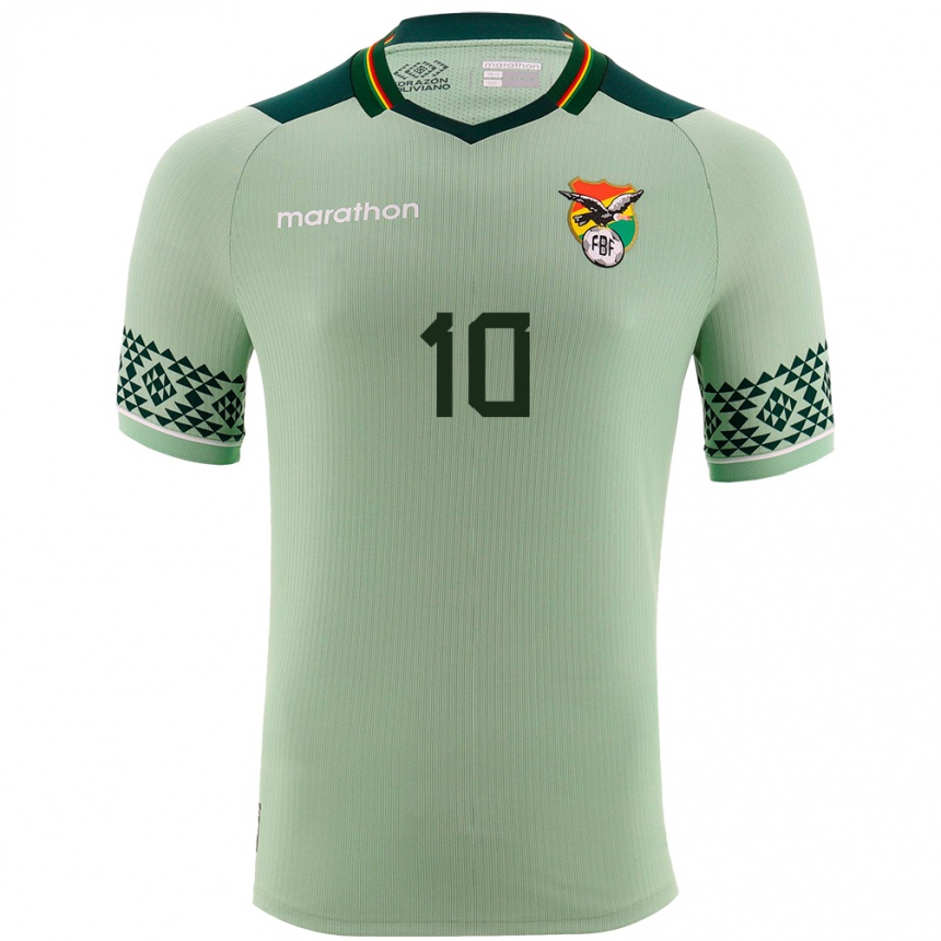 Kids Football Bolivia Leonardo Viviani #10 Light Green Home Jersey 24-26 T-Shirt Uk