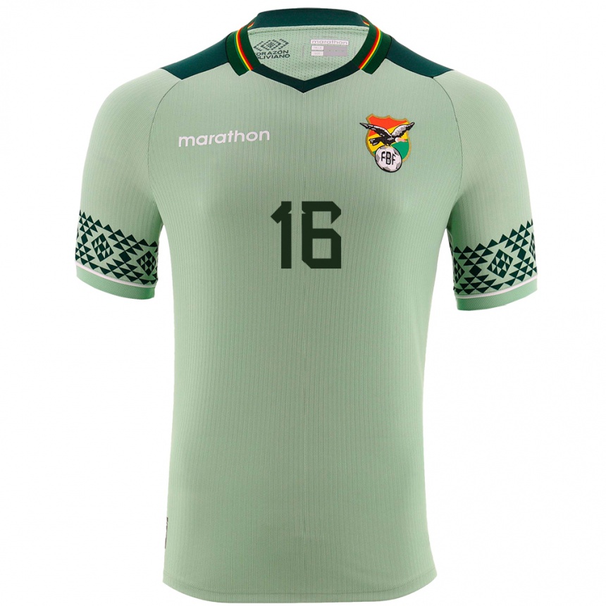 Kids Football Bolivia Boris Céspedes #16 Light Green Home Jersey 24-26 T-Shirt Uk