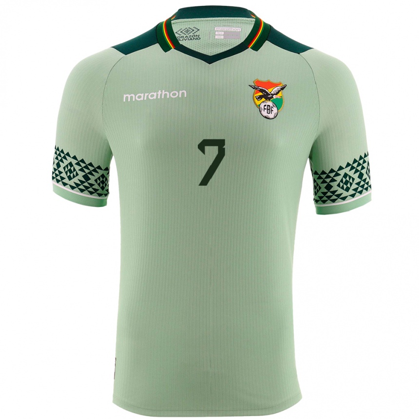 Kids Football Bolivia Miguel Villarroel #7 Light Green Home Jersey 24-26 T-Shirt Uk