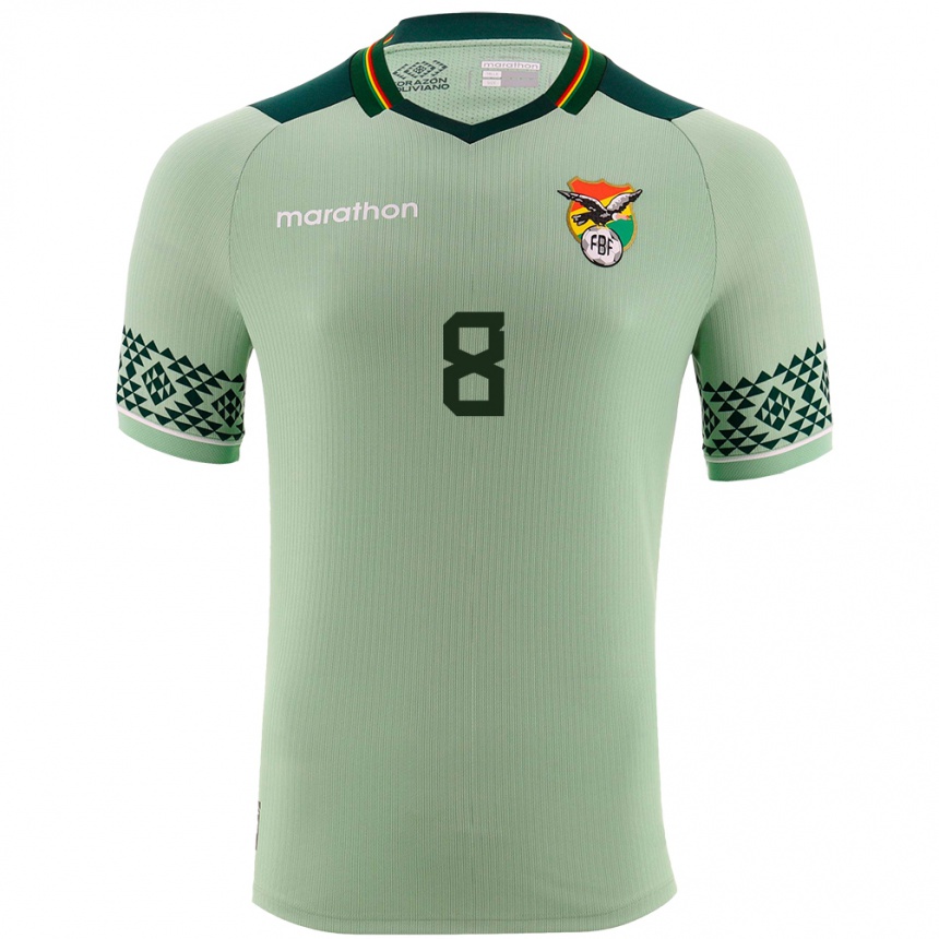 Kids Football Bolivia Carlos Sejas #8 Light Green Home Jersey 24-26 T-Shirt Uk