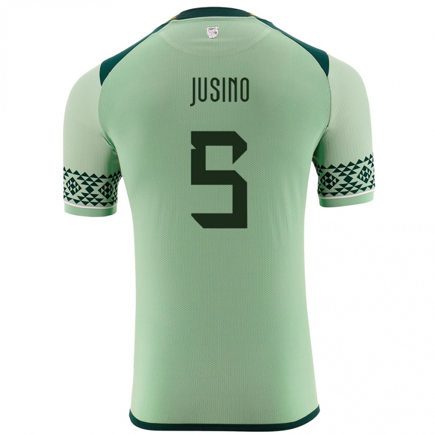 Kids Football Bolivia Adrián Jusino #5 Light Green Home Jersey 24-26 T-Shirt Uk