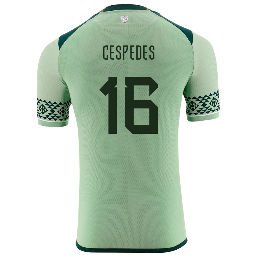 Kids Football Bolivia Boris Céspedes #16 Light Green Home Jersey 24-26 T-Shirt Uk