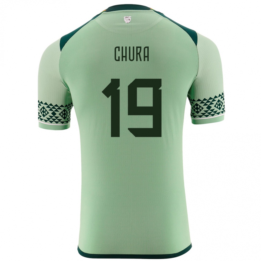 Kids Football Bolivia Jeyson Chura #19 Light Green Home Jersey 24-26 T-Shirt Uk