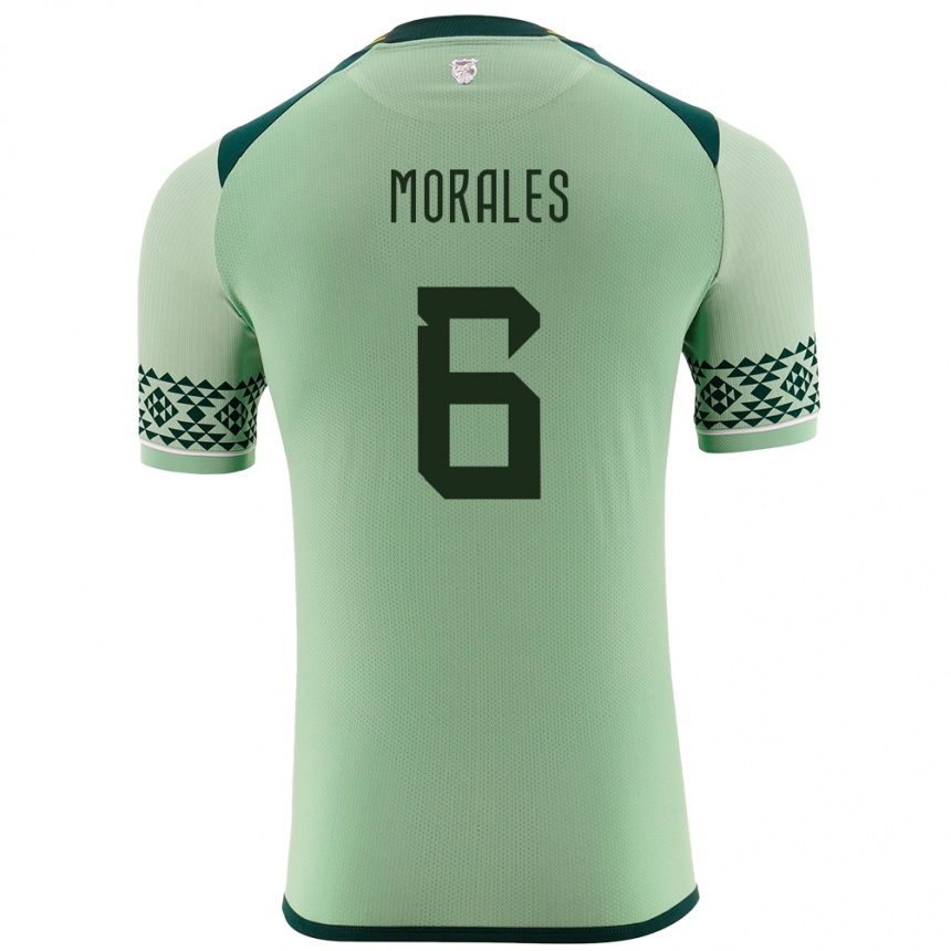 Kids Football Bolivia Efraín Morales #6 Light Green Home Jersey 24-26 T-Shirt Uk