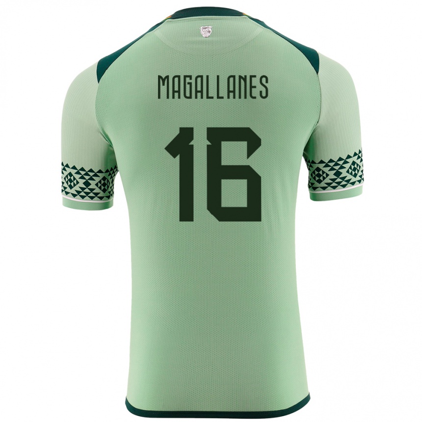 Kids Football Bolivia Juan Magallanes #16 Light Green Home Jersey 24-26 T-Shirt Uk