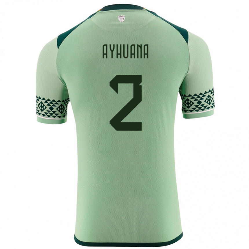 Kids Football Bolivia Anderson Ayhuana #2 Light Green Home Jersey 24-26 T-Shirt Uk