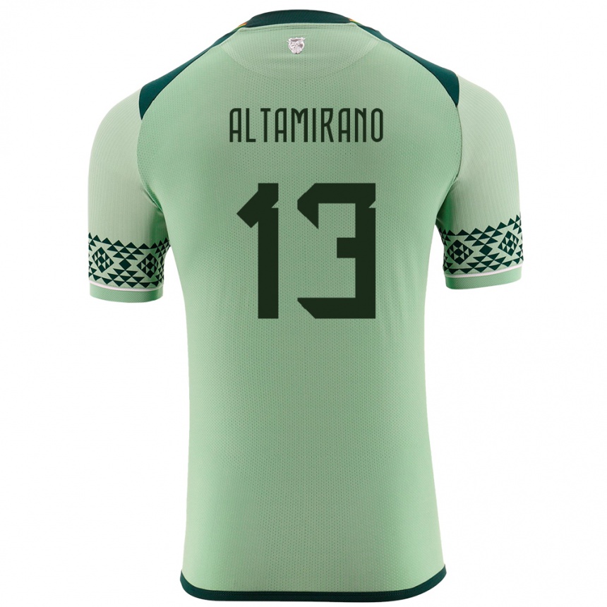 Kids Football Bolivia Sebastian Altamirano #13 Light Green Home Jersey 24-26 T-Shirt Uk