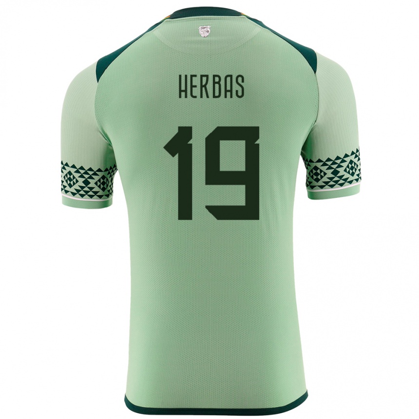 Kids Football Bolivia Alan Herbas #19 Light Green Home Jersey 24-26 T-Shirt Uk