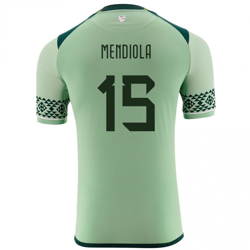 Kids Football Bolivia Aidé Mendiola #15 Light Green Home Jersey 24-26 T-Shirt Uk