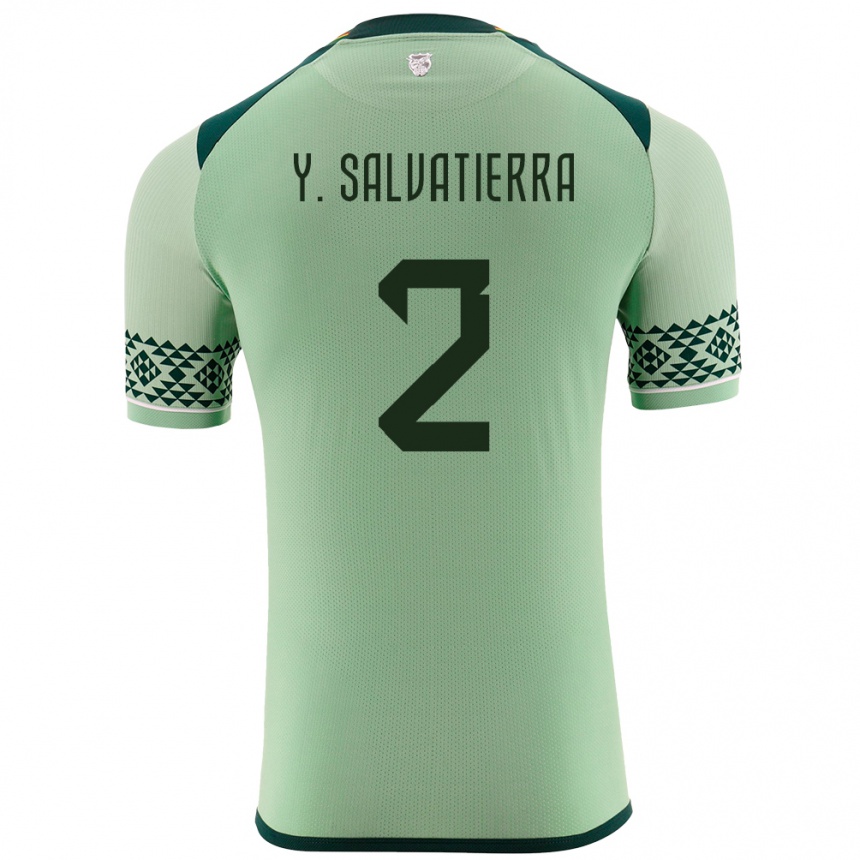 Kids Football Bolivia Yuditaz Jimena Salvatierra #2 Light Green Home Jersey 24-26 T-Shirt Uk