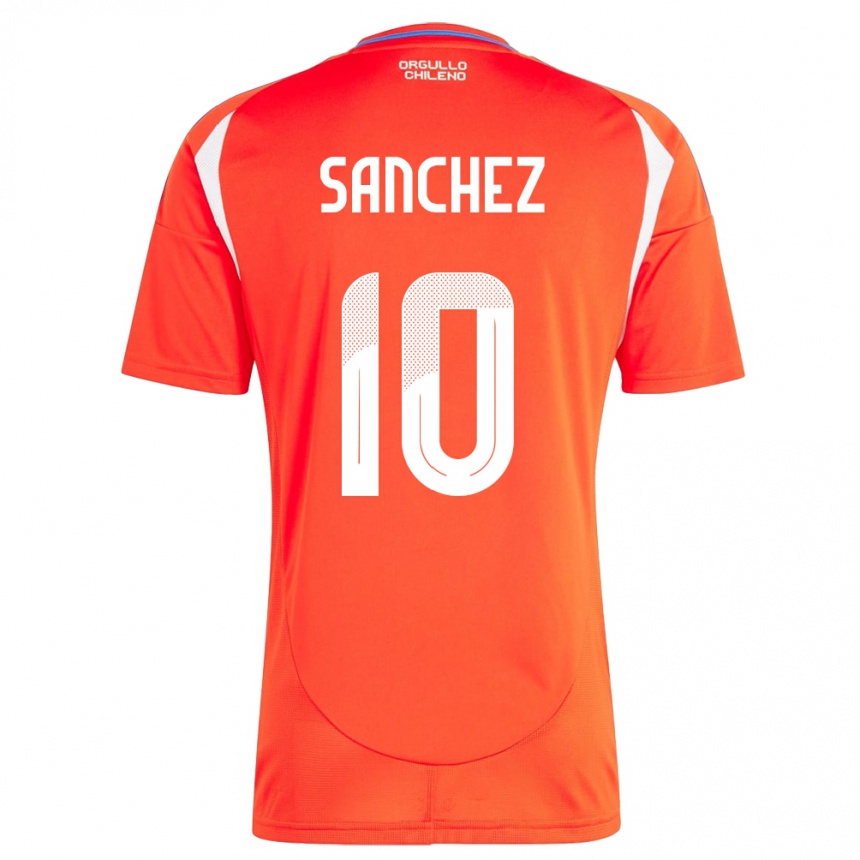 Kids Football Chile Alexis Sánchez #10 Red Home Jersey 24-26 T-Shirt Uk