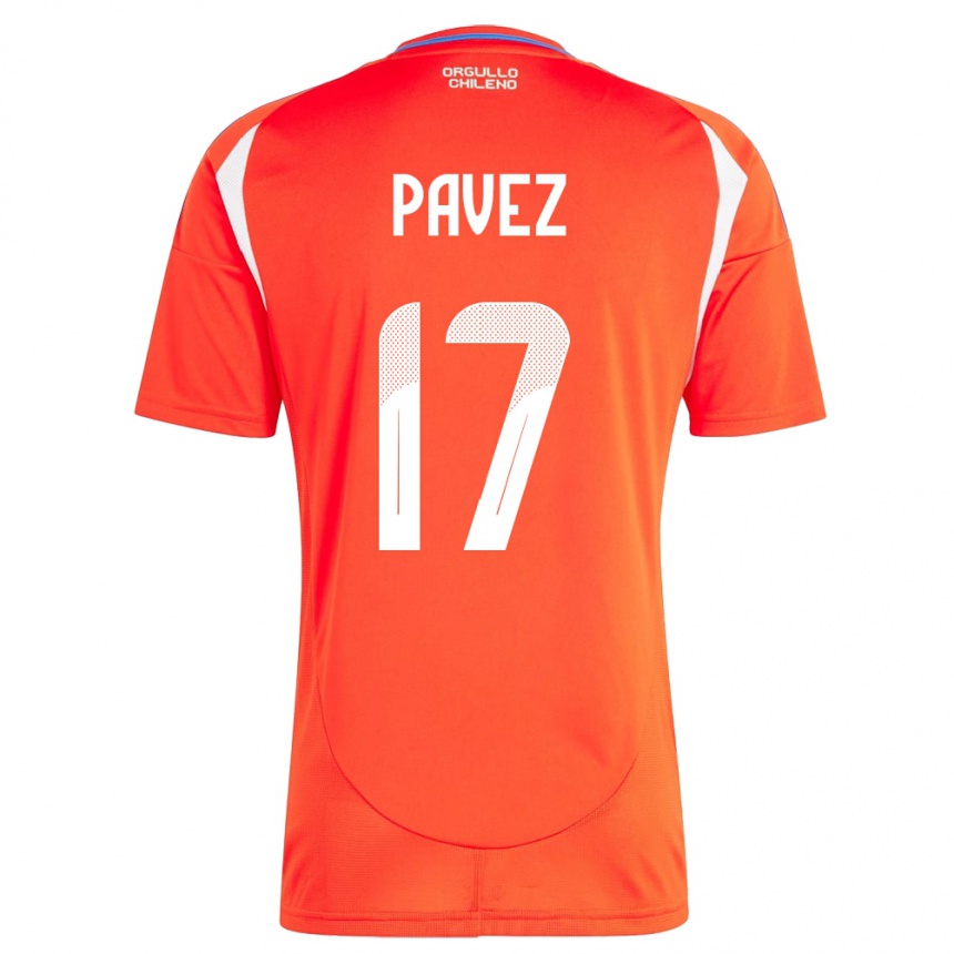 Kids Football Chile Esteban Pavez #17 Red Home Jersey 24-26 T-Shirt Uk