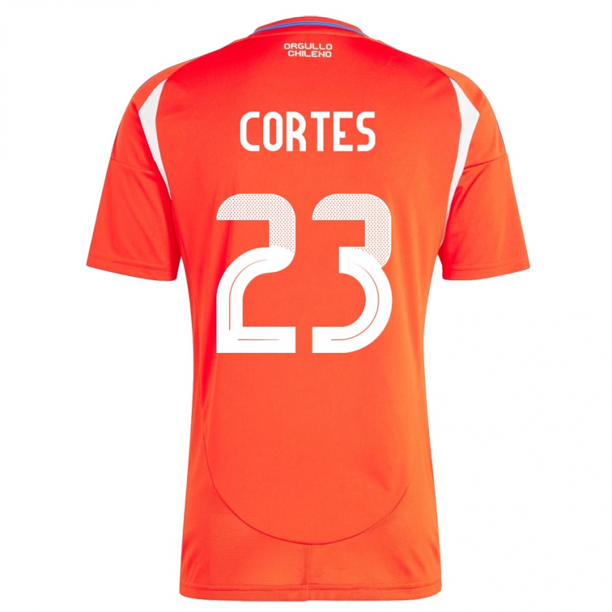 Kids Football Chile Brayan Cortés #23 Red Home Jersey 24-26 T-Shirt Uk