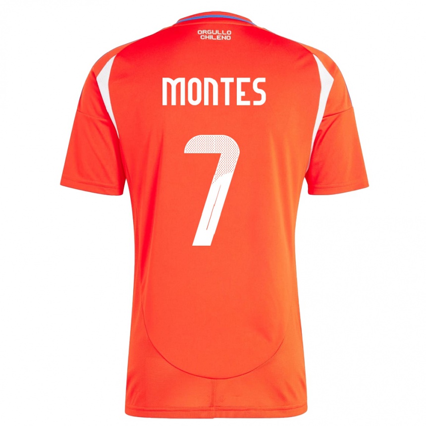 Kids Football Chile Clemente Montes #7 Red Home Jersey 24-26 T-Shirt Uk