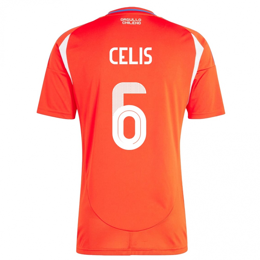 Kids Football Chile Milovan Celis #6 Red Home Jersey 24-26 T-Shirt Uk